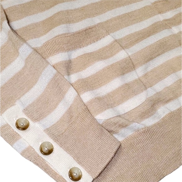 Womens LOFT xs soft tan and white sweater - Picture 5 of 16